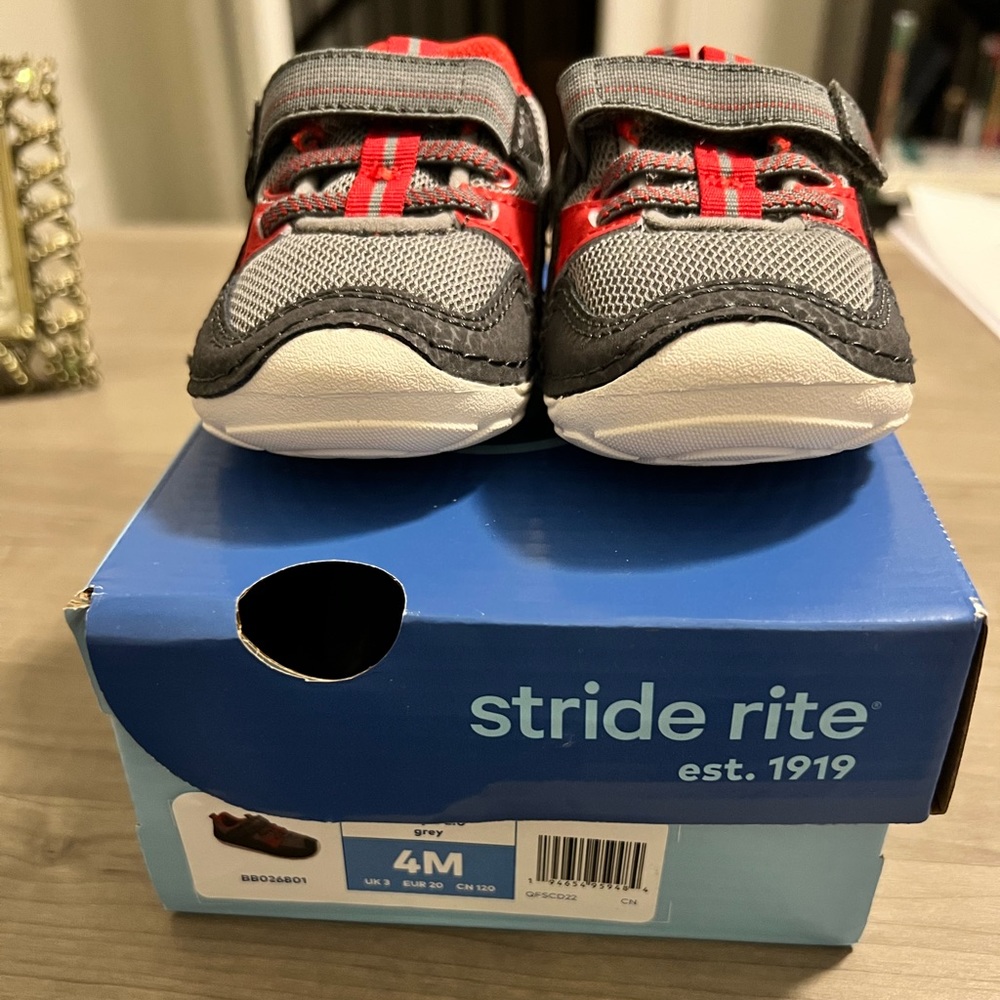 Stride Rite Red and Black Baby Shoes